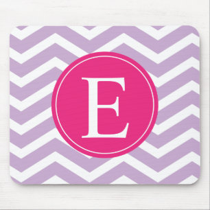 Lila White Chevron Bright Rosa Monogram Musmatta