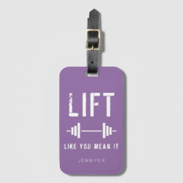 Lila White Fitness Quote Hiss som du Elak det l Bagagebricka
