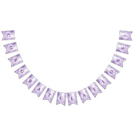 Lila White Flowers Bunting Flagga