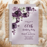 Lila White Flowers Butterflies 60:e födelsedagen Inbjudningar<br><div class="desc">Elegant och vit 60:e födelsedagsfest inbjudan för kvinnor med söt lila och vita vattenfärgade blommor och fjärilar. Kontakta mig om du behöver hjälp med dina anpassningar eller om du vill be om ytterligare matchning eller samordning av Zazzle-produkter för party.</div>