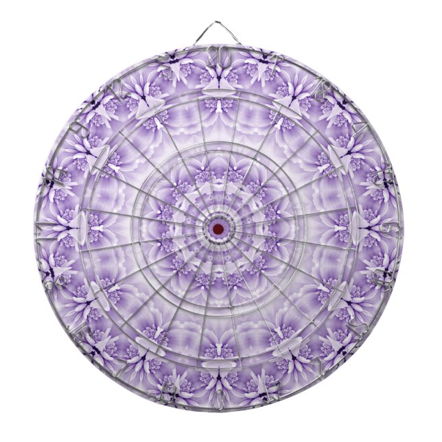 Lila White Flowers Dartboard Darttavla (Framsidan)