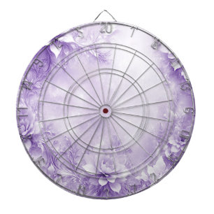 Lila White Flowers Dartboard Darttavla