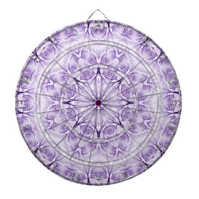 Lila White Flowers Dartboard Darttavla (Framsidan)
