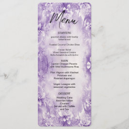 Lila White Flowers Menu Meny