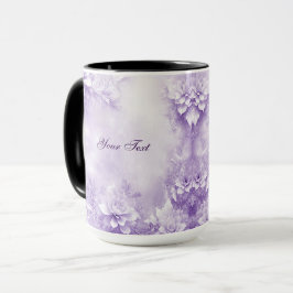 Lila White Flowers Mugg