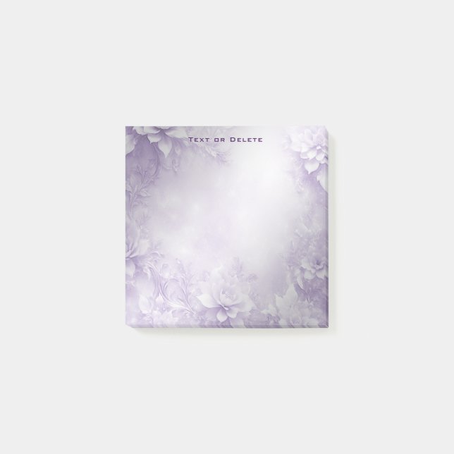 Lila White Flowers Post it Notes Post-it Block (Framsida)