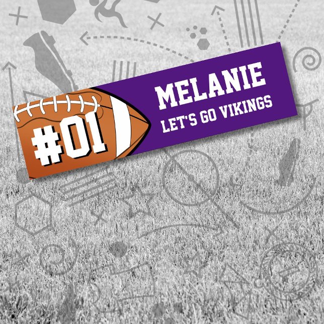 Lila White Football Team Bildekal (Skapare uppladdad)