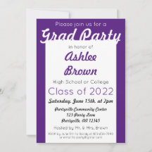 Lila White Grad Party Bold Studenten