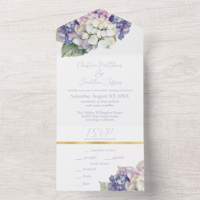 Lila & White Hydrangea Flowers (Inside)