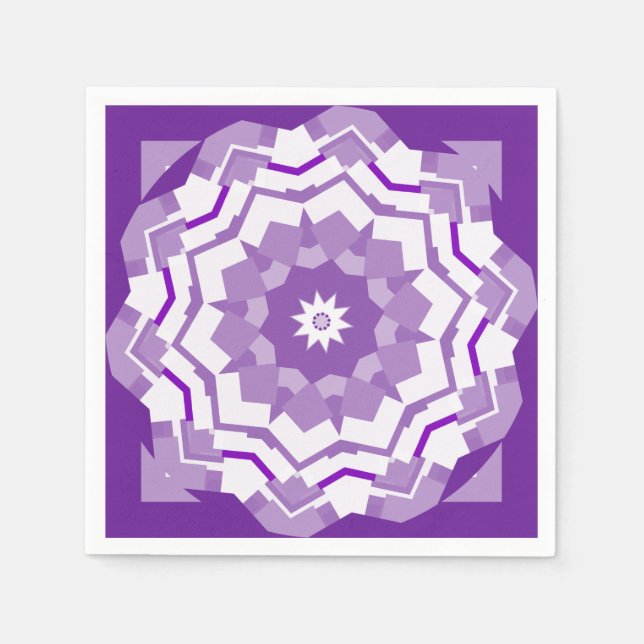 Lila/White Kaleidoscope Pappersservett (Framsidan)