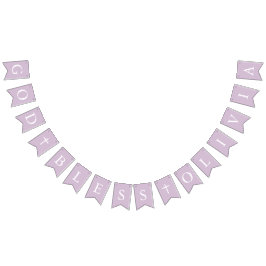 Lila White Kor Girl Baptism Bunting Flaggor