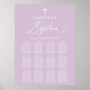 Lila White Kor Girl Baptism Sittplatsskylt Poster