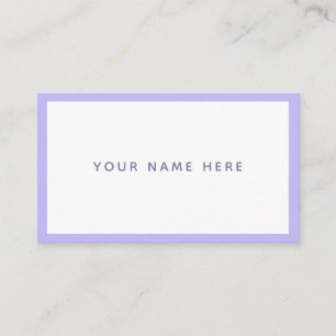Lila White Minimal Pastel Lavender Visitkort