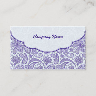 Lila & White Ornate Paisley Mönster Visitkort