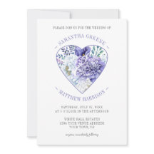 Lila White Peonies Heart Typography Bröllop