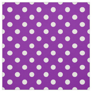 Lila White Polka dots Textile Tyg