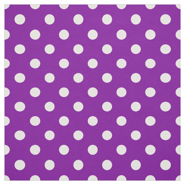 Lila White Polka dots Textile Tyg (Provkarta)