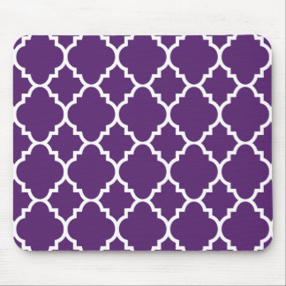 Lila White Quatrefoil Moroccan Mönster Musmatta