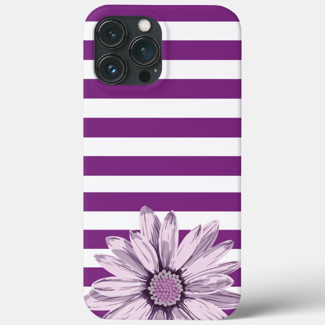 Lila White Rand Flower iphone case (Baksida)