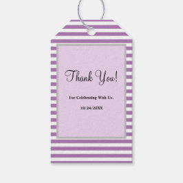 Lila/White Rand Gift-Märkre Presentetikett