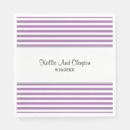 Lila/White Rand Napkins Pappersservett