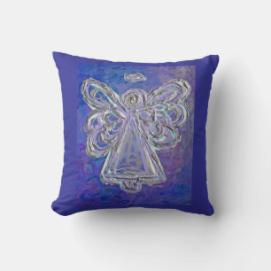 Lila White Silver Angel Decorative Dekorativ kudde