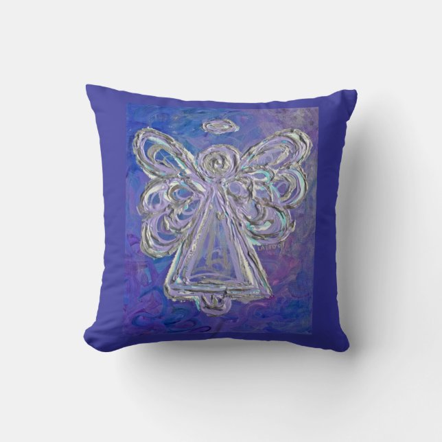 Lila White Silver Angel Decorative Dekorativ kudde (Framsida)