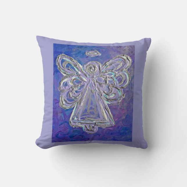 Lila White Silver Angel Decorative Dekorativ kudde (Framsida)