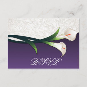 Lila, White Silver Calla Lily Bröllop OSA Cards Kort