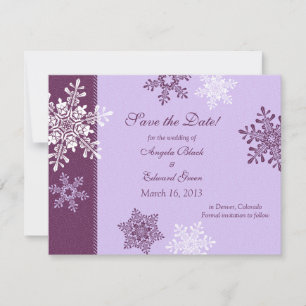 Lila White Snowflake Winter Spara datum Datumet