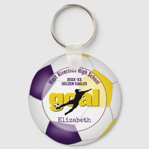 lila White soccer ball target-tjejer laganda Nyckelring