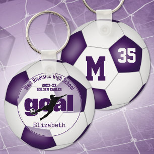 lila White soccer ball target-tjejer laganda Nyckelring