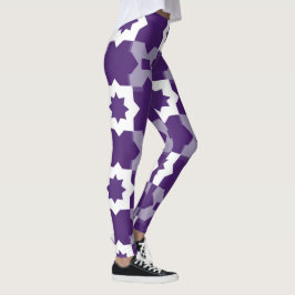 Lila White Star Geometry Leggings