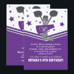 Lila & White Stars Cheer Cheer Leaderledande Party Inbjudningar<br><div class="desc">Anpassa för alla händelser</div>