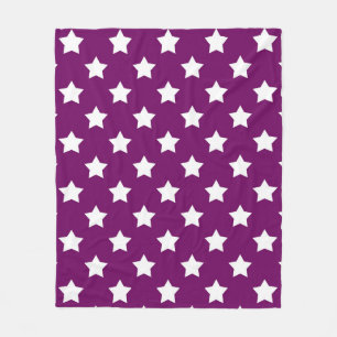 Lila White Stars Mönster Decorative Fleecefilt
