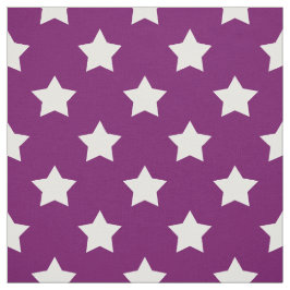 Lila White Stars Mönster Decorative Textile Tyg