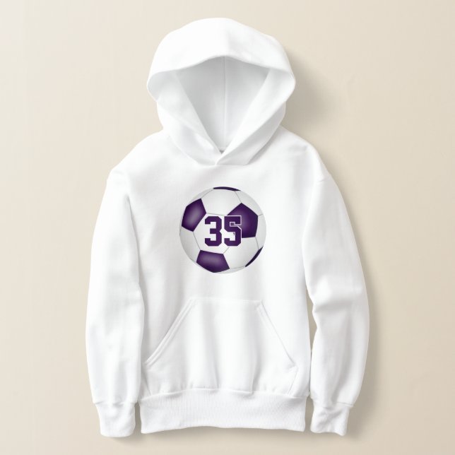 lila White team färg jersey Number soccer T Shirt (Laydown)
