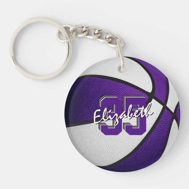 lila White Team färg-pojkar basketboll (Framsidan)