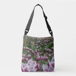 Lila & White Tulips Crossbody Bag Axelväska