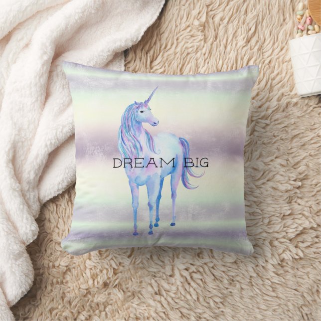 Lila White Unicorn Dream Kudde (Filt)