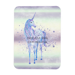 Lila White Unicorn Gnistra Glitter Dream Magnet