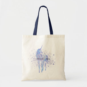 Lila White Unicorn Gnistra Glitter Dream Tygkasse