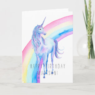 Lila White Unicorn Kort