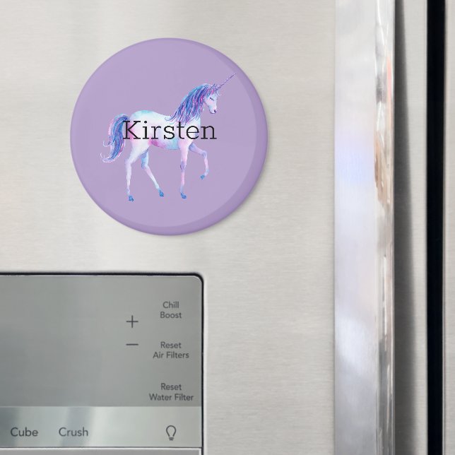 Lila White Unicorn Magnet (In Situ (Fridge))