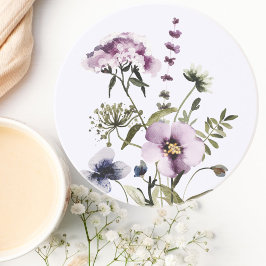 Lila WildblomBouquet Watercolor Blommigt Underlägg