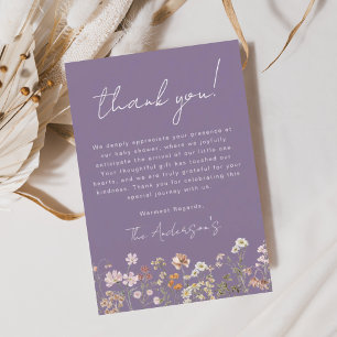 Lila Wildblomma Baby i Bloom Baby Shower Tack Kort