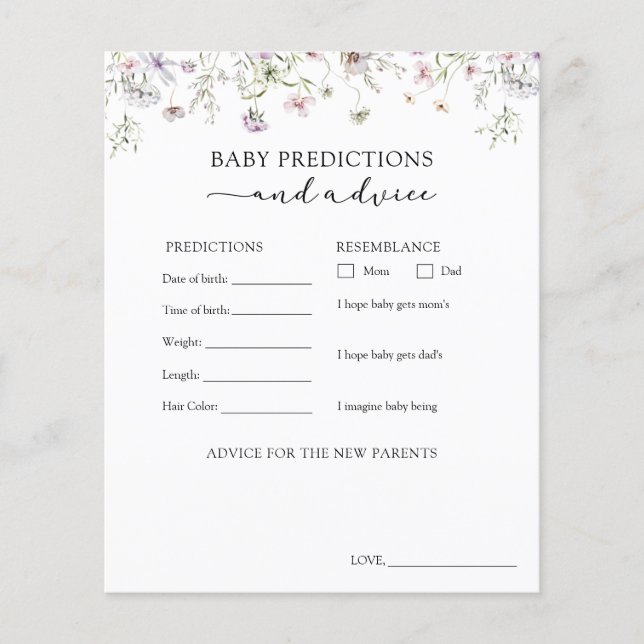 Lila Wildblomma Baby Råd och förutsägelser (Framsida)