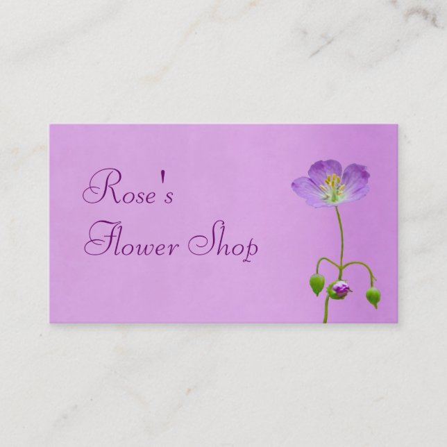 Lila Wildblomma på Lila Florist Visitkort (Framsida)