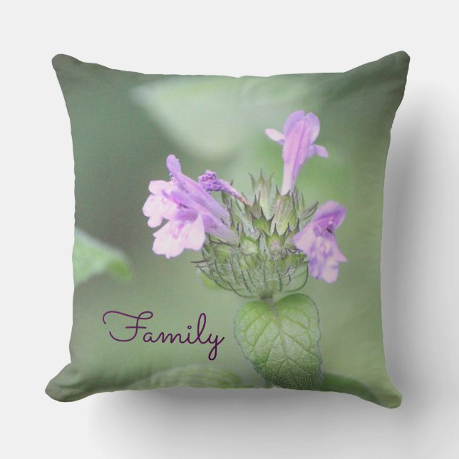 Lila Wildblomma Pillow Kudde (Framsida)