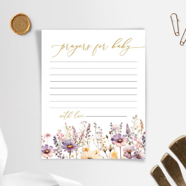 Lila WildblommBaby Shower Prayer Card (Skapare uppladdad)